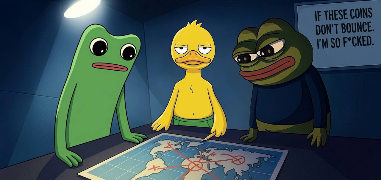 QUACKY at the war table with the frogs